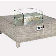 Palma Low Fire Pit Table in Whitewash